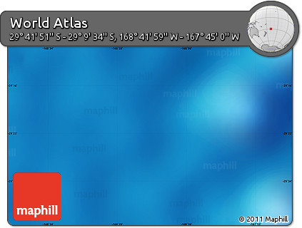 Physical Map of the Area around 29° 25' 43" S, 168° 13' 29" W