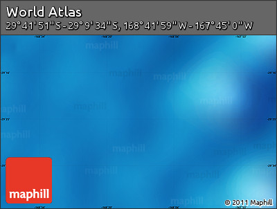 Physical Map of the Area around 29° 25' 43" S, 168° 13' 29" W