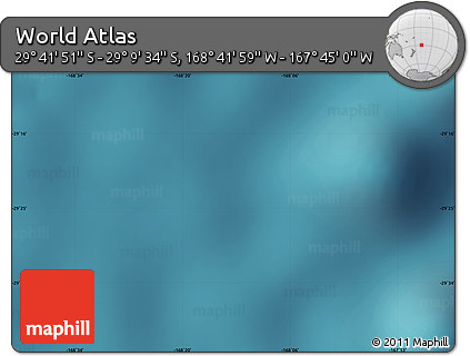 Satellite Map of the Area around 29° 25' 43" S, 168° 13' 29" W