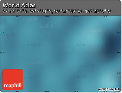 Satellite Map of the Area around 29° 25' 43" S, 168° 13' 29" W