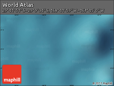 Satellite Map of the Area around 29° 25' 43" S, 168° 13' 29" W
