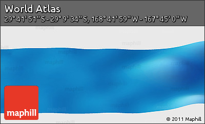 Physical Panoramic Map of the Area around 29° 25' 43" S, 168° 13' 29" W