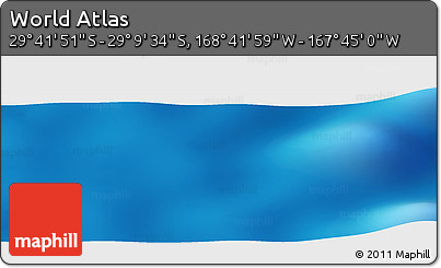 Physical Panoramic Map of the Area around 29° 25' 43" S, 168° 13' 29" W
