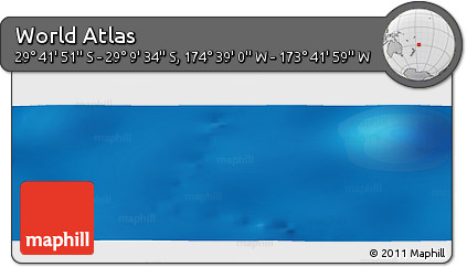 Shaded Relief Panoramic Map of the Area around 29° 25' 43" S, 174° 10' 30" W
