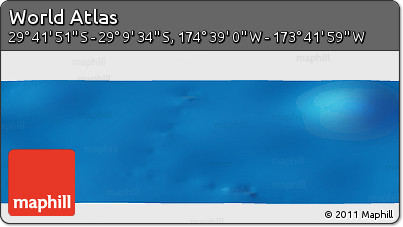 Shaded Relief Panoramic Map of the Area around 29° 25' 43" S, 174° 10' 30" W