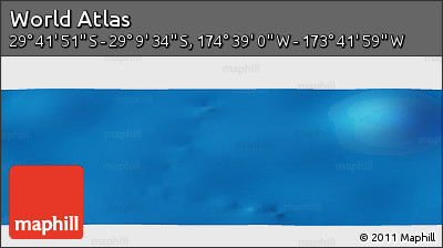 Shaded Relief Panoramic Map of the Area around 29° 25' 43" S, 174° 10' 30" W