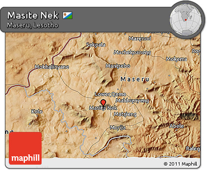 Satellite 3D Map of Masite Nek