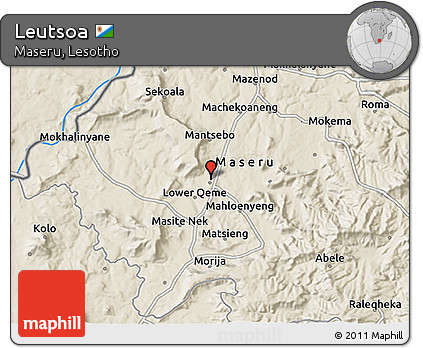 Shaded Relief 3D Map of Leutsoa
