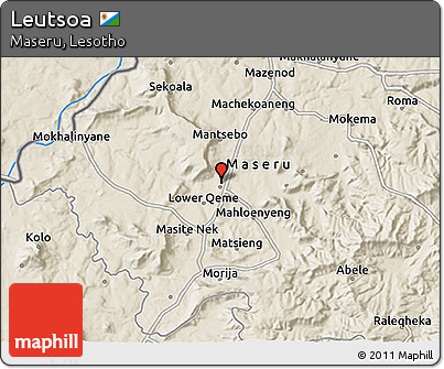 Shaded Relief 3D Map of Leutsoa