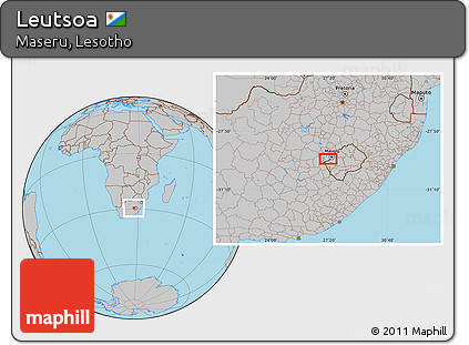 Gray Location Map of Leutsoa