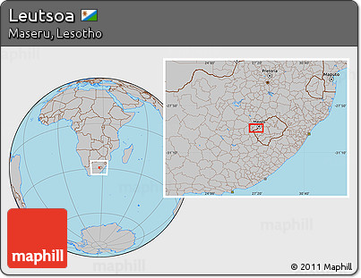 Gray Location Map of Leutsoa