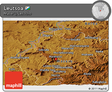 Physical Panoramic Map of Leutsoa