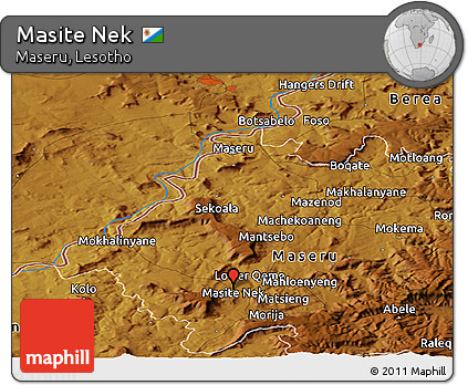 Physical Panoramic Map of Masite Nek