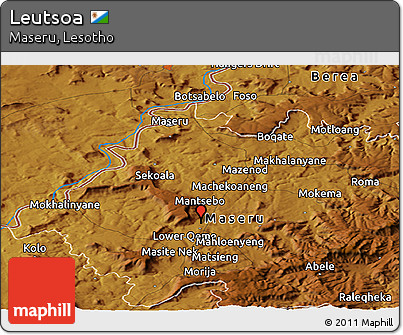 Physical Panoramic Map of Leutsoa