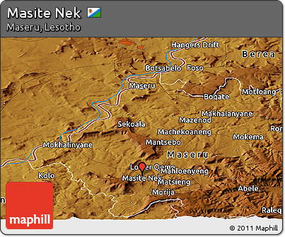 Physical Panoramic Map of Masite Nek