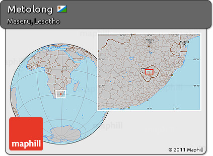 Gray Location Map of Metolong