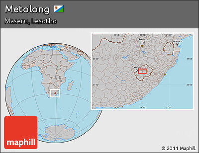 Gray Location Map of Metolong