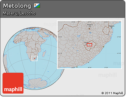 Gray Location Map of Metolong