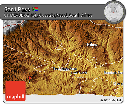 Physical 3D Map of Sani Pass