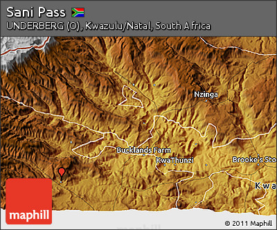 Physical 3D Map of Sani Pass