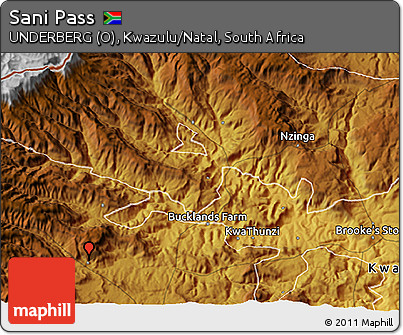 Physical 3D Map of Sani Pass