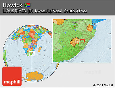 Howick South Africa Map Free Political Location Map Of Howick