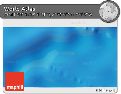 Physical 3D Map of the Area around 29° 25' 43" S, 2° 28' 30" W