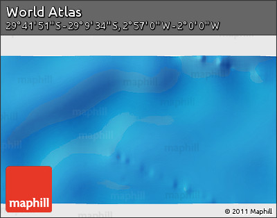 Physical 3D Map of the Area around 29° 25' 43" S, 2° 28' 30" W