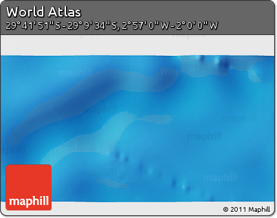 Physical 3D Map of the Area around 29° 25' 43" S, 2° 28' 30" W