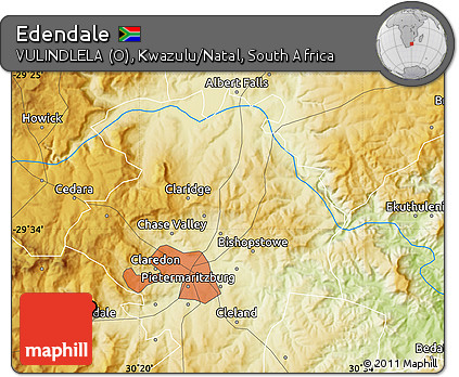 Physical Map of Edendale