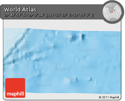 Physical 3D Map of the Area around 29° 25' 43" S, 32° 22' 30" E