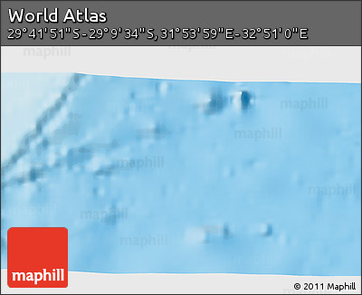 Physical 3D Map of the Area around 29° 25' 43" S, 32° 22' 30" E