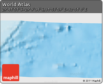 Physical 3D Map of the Area around 29° 25' 43" S, 32° 22' 30" E