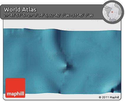 Satellite 3D Map of the Area around 29° 25' 43" S, 32° 13' 30" W
