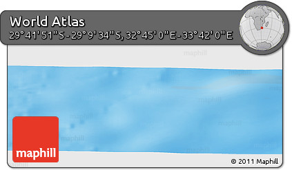 Physical Panoramic Map of the Area around 29° 25' 43" S, 33° 13' 30" E