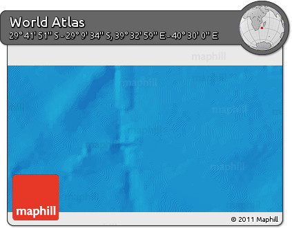 Physical 3D Map of the Area around 29° 25' 43" S, 40° 1' 29" E