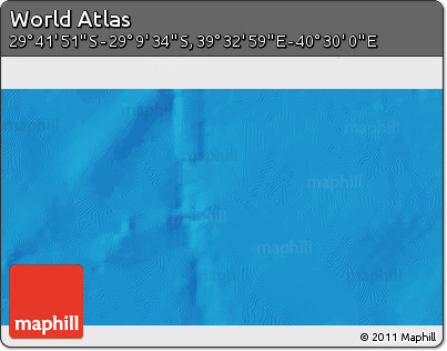 Physical 3D Map of the Area around 29° 25' 43" S, 40° 1' 29" E