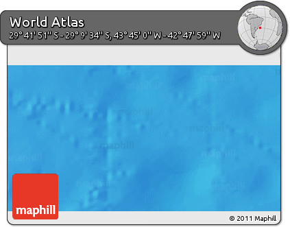 Physical 3D Map of the Area around 29° 25' 43" S, 43° 16' 29" W