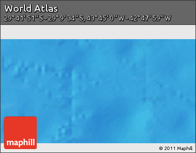 Physical 3D Map of the Area around 29° 25' 43" S, 43° 16' 29" W