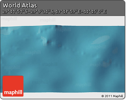 Satellite 3D Map of the Area around 29° 25' 43" S, 44° 16' 29" E