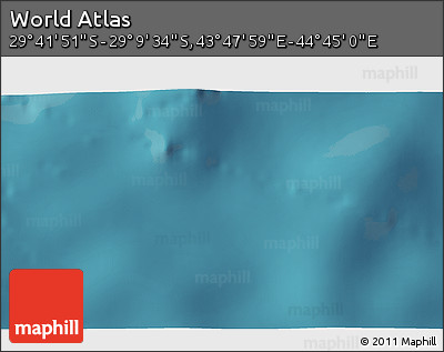 Satellite 3D Map of the Area around 29° 25' 43" S, 44° 16' 29" E