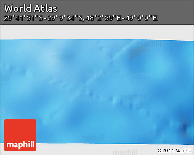 Physical 3D Map of the Area around 29° 25' 43" S, 48° 31' 29" E