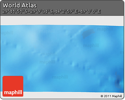 Physical 3D Map of the Area around 29° 25' 43" S, 48° 31' 29" E
