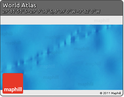 Physical 3D Map of the Area around 29° 25' 43" S, 4° 10' 30" W
