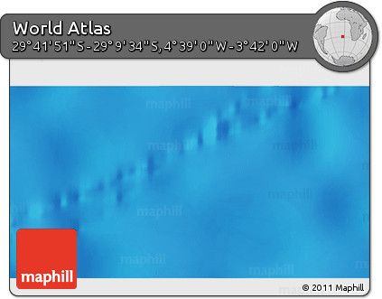 Shaded Relief 3D Map of the Area around 29° 25' 43" S, 4° 10' 30" W