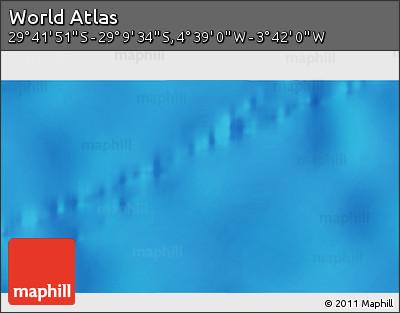 Shaded Relief 3D Map of the Area around 29° 25' 43" S, 4° 10' 30" W