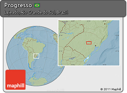 Savanna Style Location Map of Progresso, hill shading