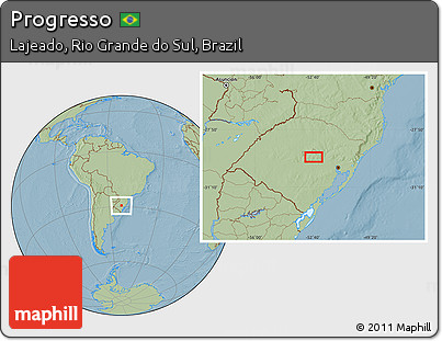 Savanna Style Location Map of Progresso, hill shading