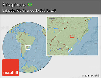 Savanna Style Location Map of Progresso, hill shading
