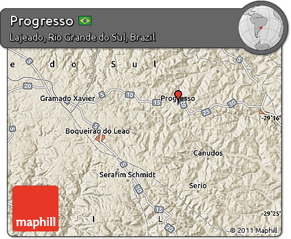Shaded Relief Map of Progresso